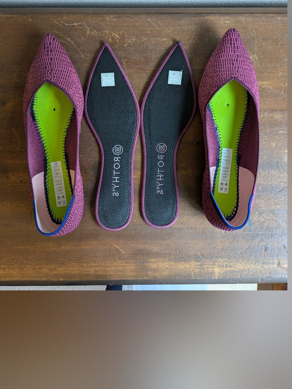 Retired Rothys The Point Fig Python Purple Flats Womens Sz 11.5 Snake Rare - Picture 10 of 12